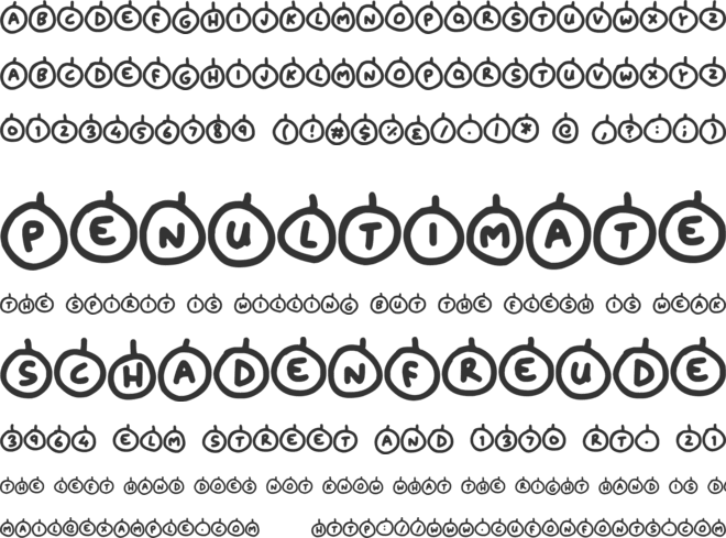 Baubles font preview