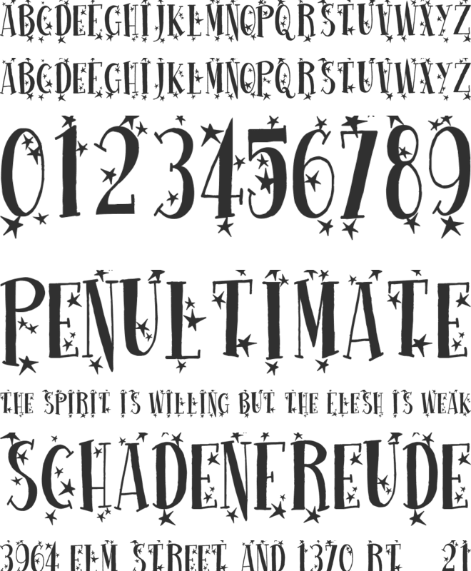 Happy New One font preview