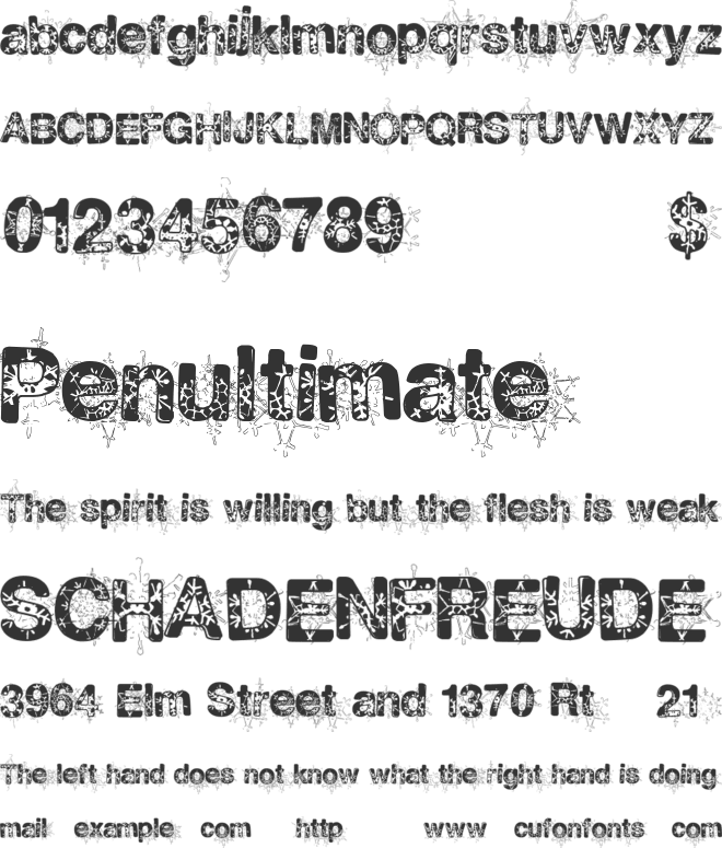 SnowFlakes font preview