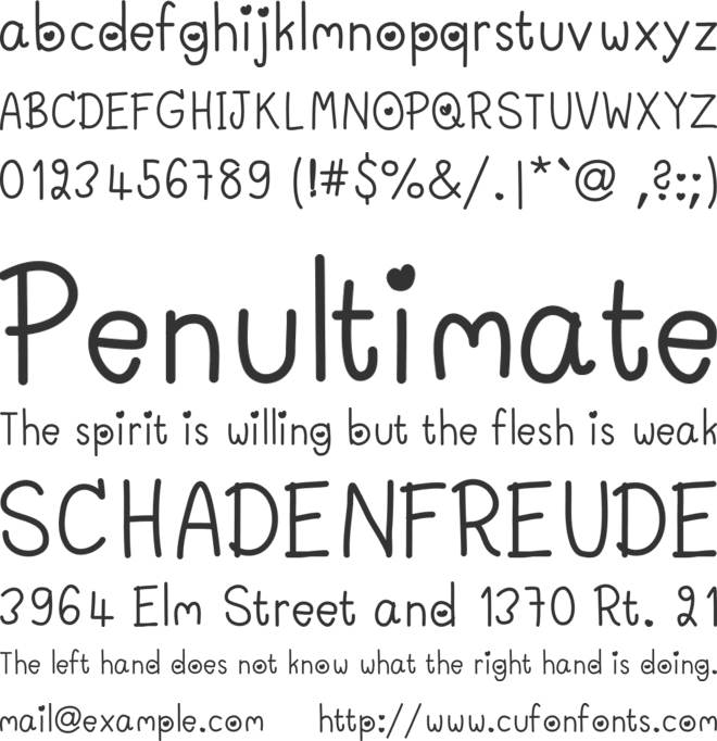 TBforfree font preview