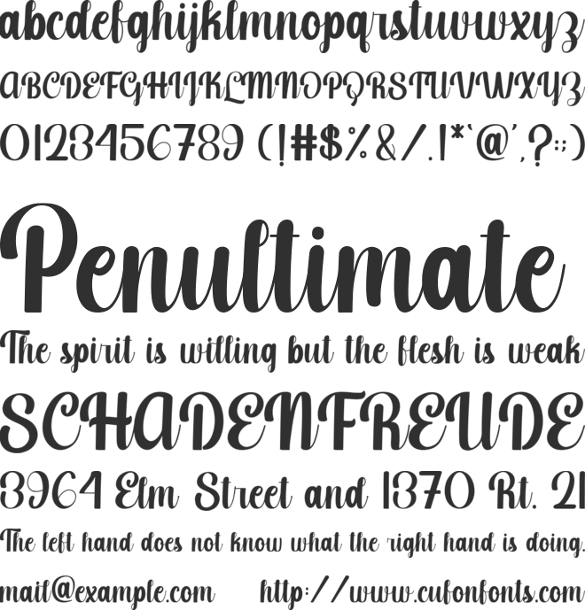 Shining Bright font preview