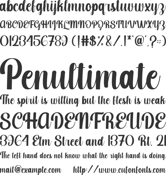Shining Bright font preview