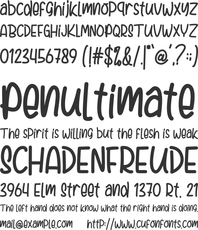 Paw Fighter font preview