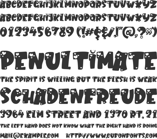 Love Crush font preview