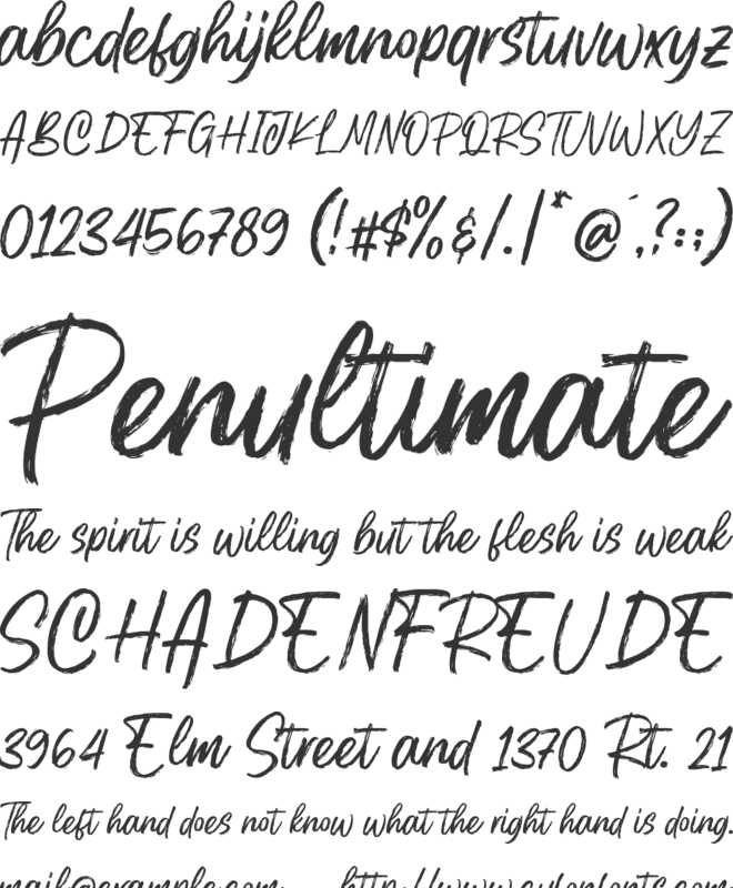 Bryshty font preview