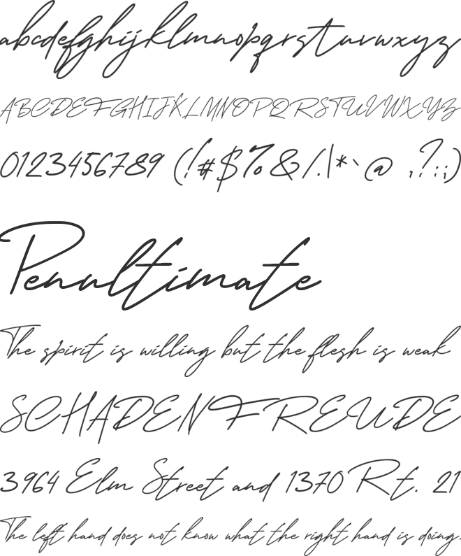 George Signature font preview