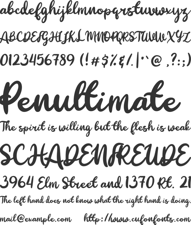 Ginalys font preview