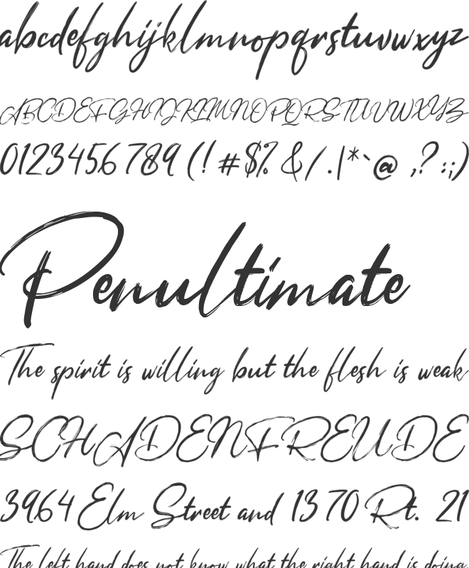 Misthique font preview