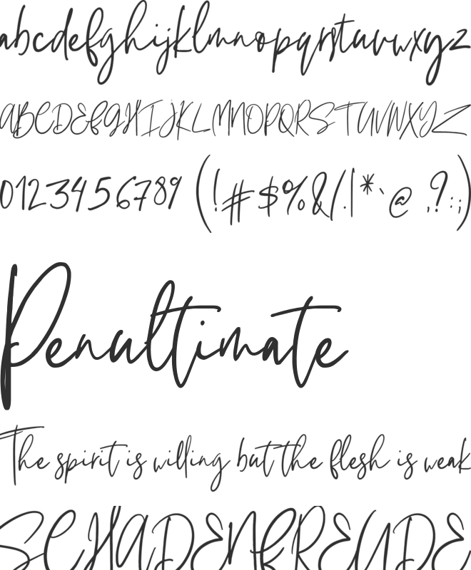 Melanott font preview