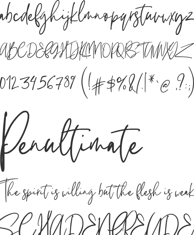 Melanott font preview