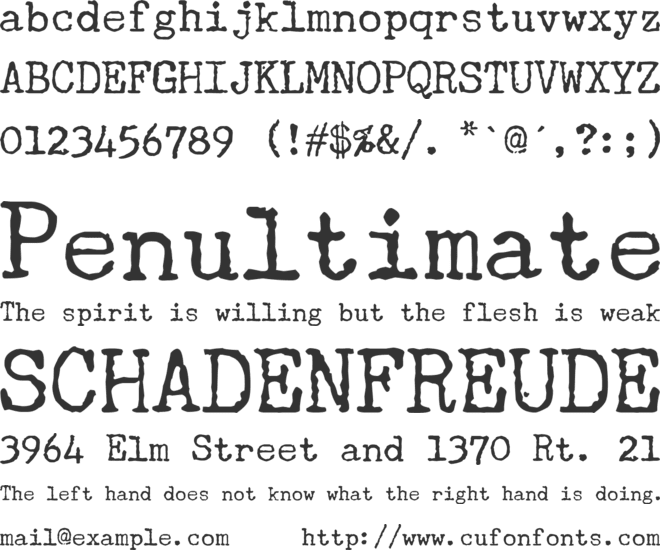 Underwood Champion font preview