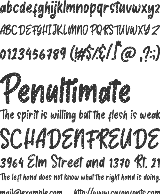 Dalmaspot font preview