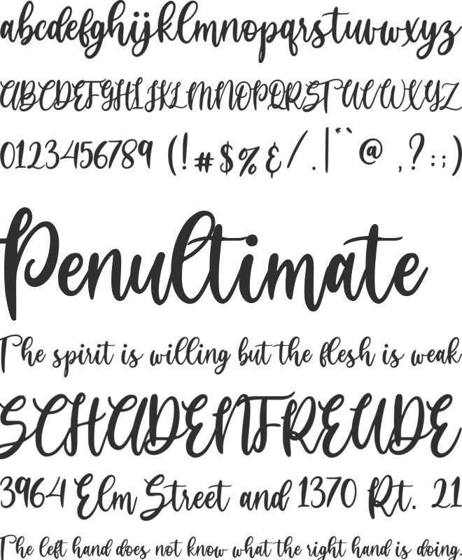 Huttely font preview