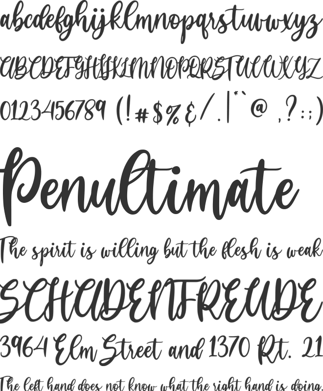 Huttely font preview