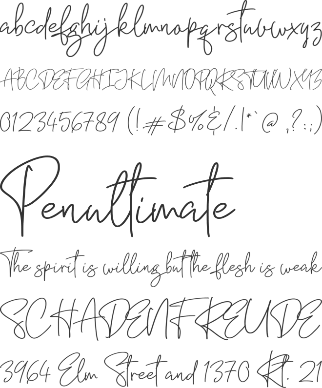 Destanyd font preview
