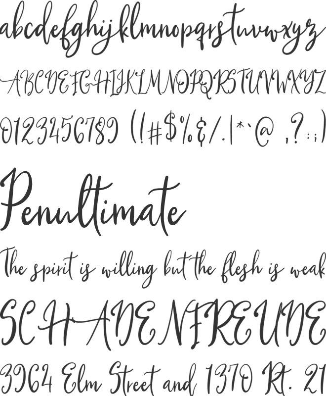 Qillyanst font preview