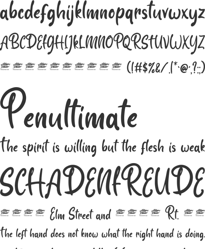 Purple Rosallia - Personal Use font preview