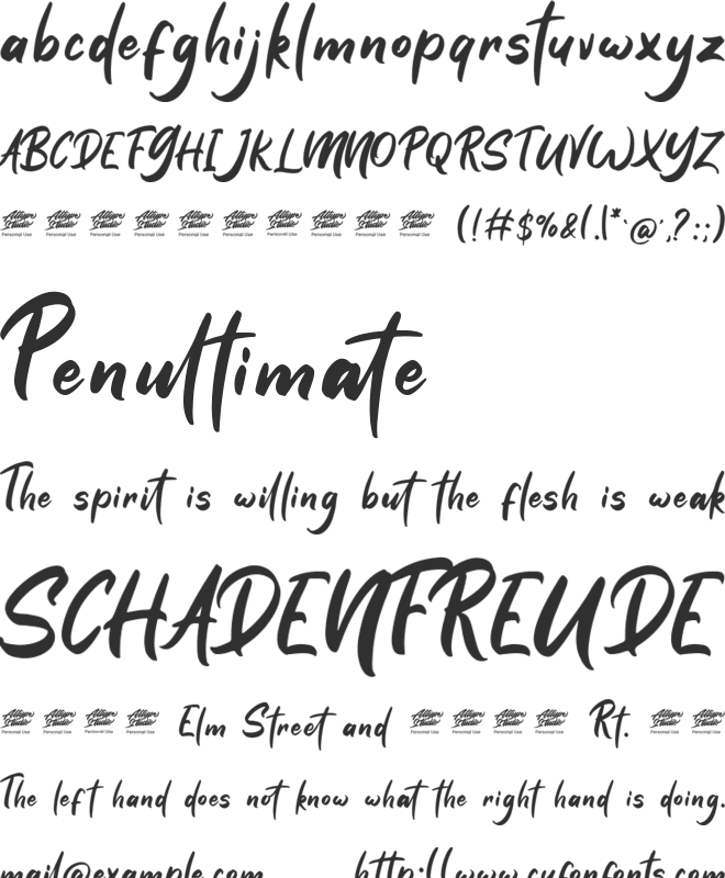 Bella Notes - Personal Use font preview