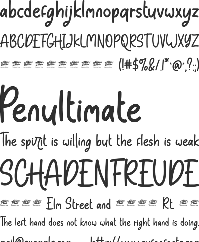 Aberana - Personal Use font preview