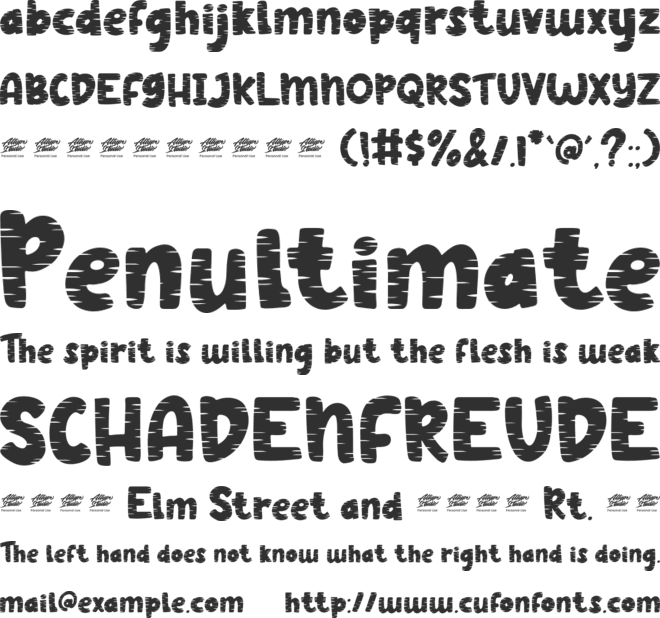 Tabby - Personal Use font preview
