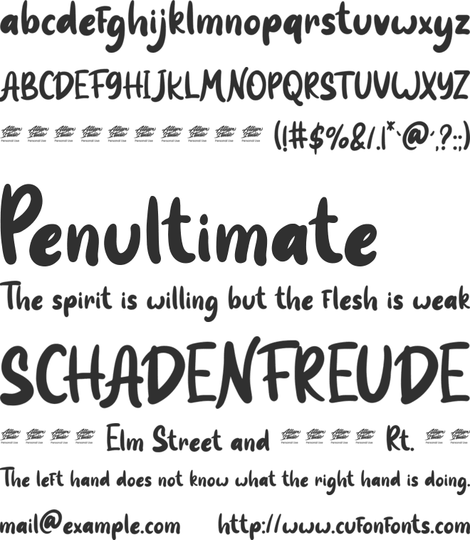 Little love - Personal Use font preview