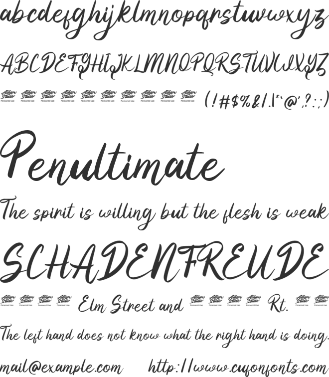 Yilactha - Personal Use font preview