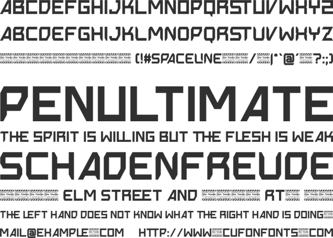 Spaceline Personal Use font preview