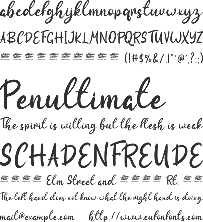 Moliantha - Personal Use font preview