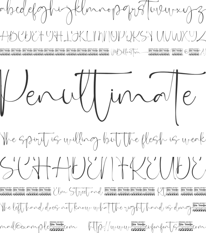 Billastim Personal Use font preview