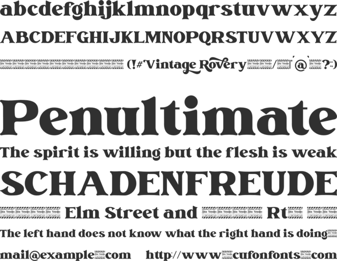 Vintage Rovery Personal Use font preview