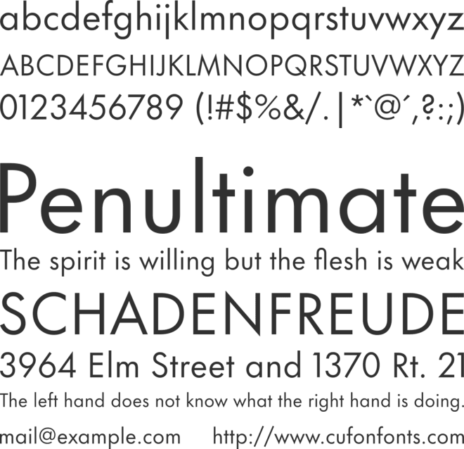 Futura Now Text font preview