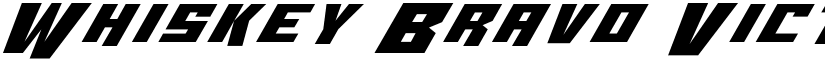 Whiskey Bravo Victor Ex font