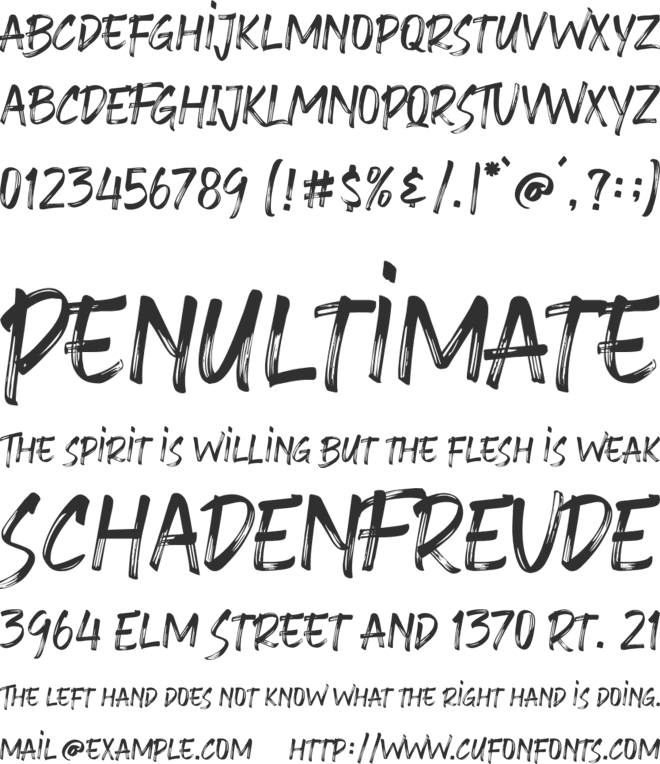 Slouchy Brush font preview