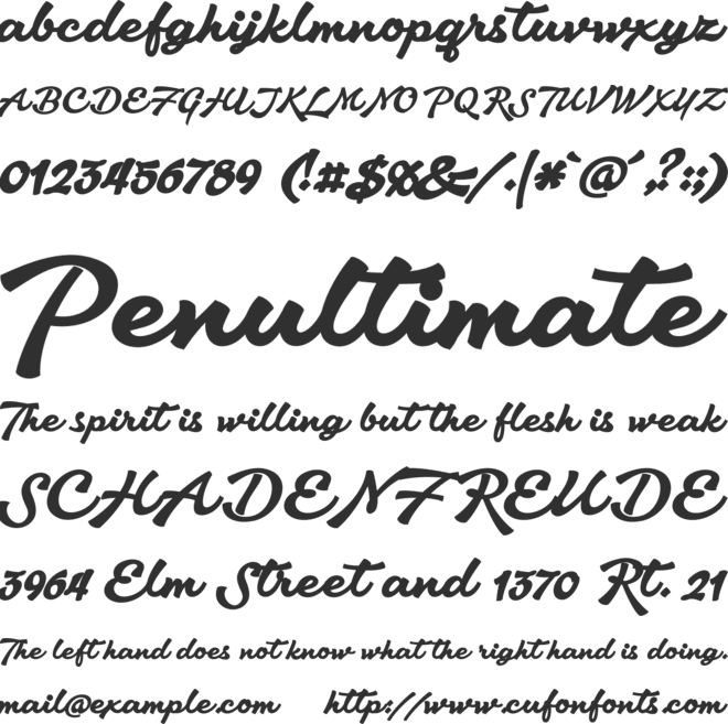 Aromia Script font preview