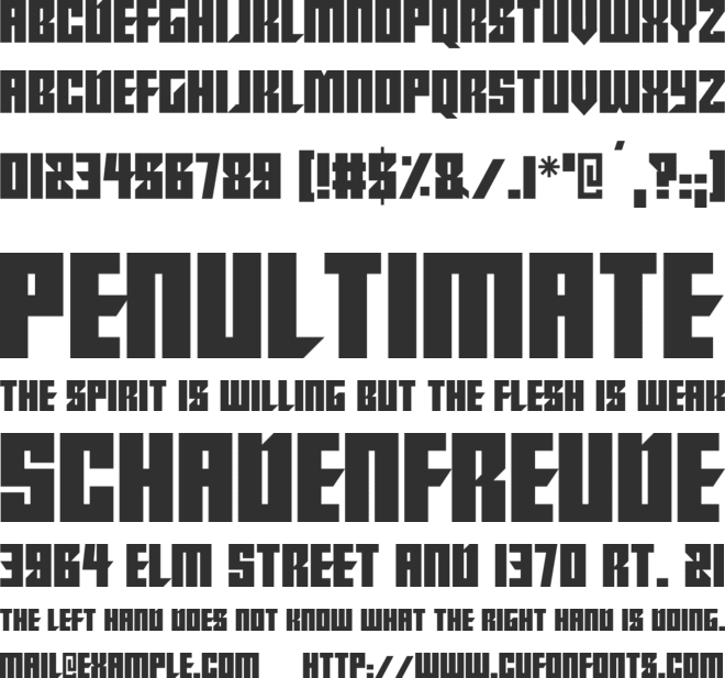 From Beyond font preview