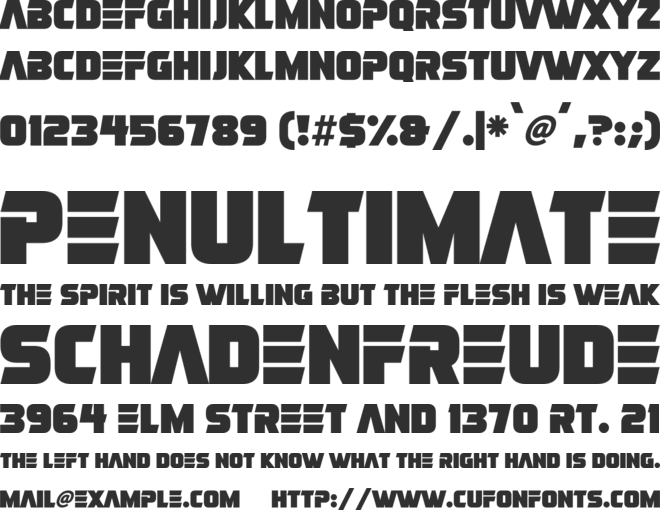 Never Better font preview