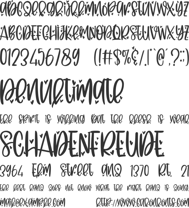 Flying Love font preview