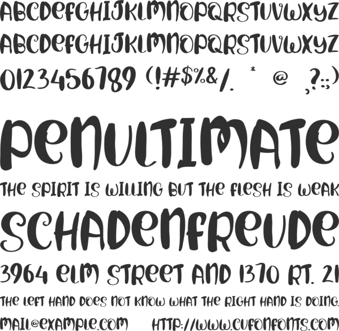 Spicy Sausage font preview