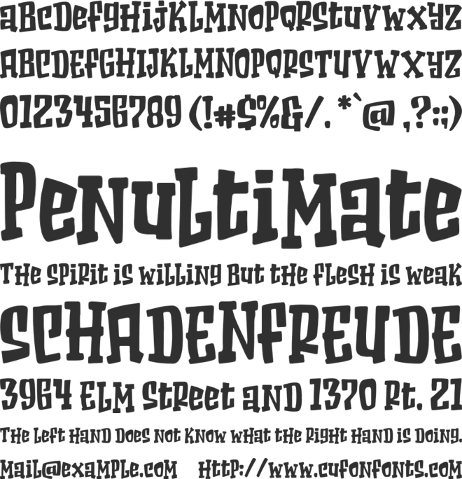 Hello Nightmare font preview