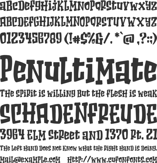 Hello Nightmare font preview