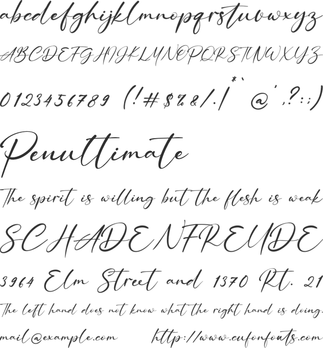 Rosemary Jasmine font preview