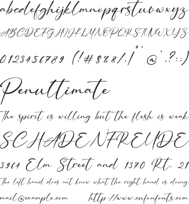 Rosemary Jasmine font preview