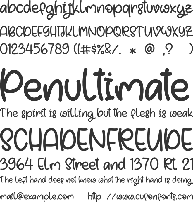 Boyish font preview