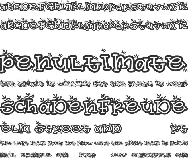 easter nature font preview