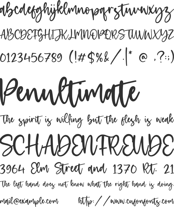 Granite font preview