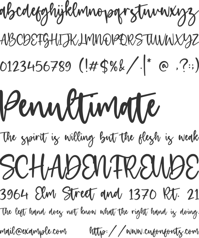 Granite font preview