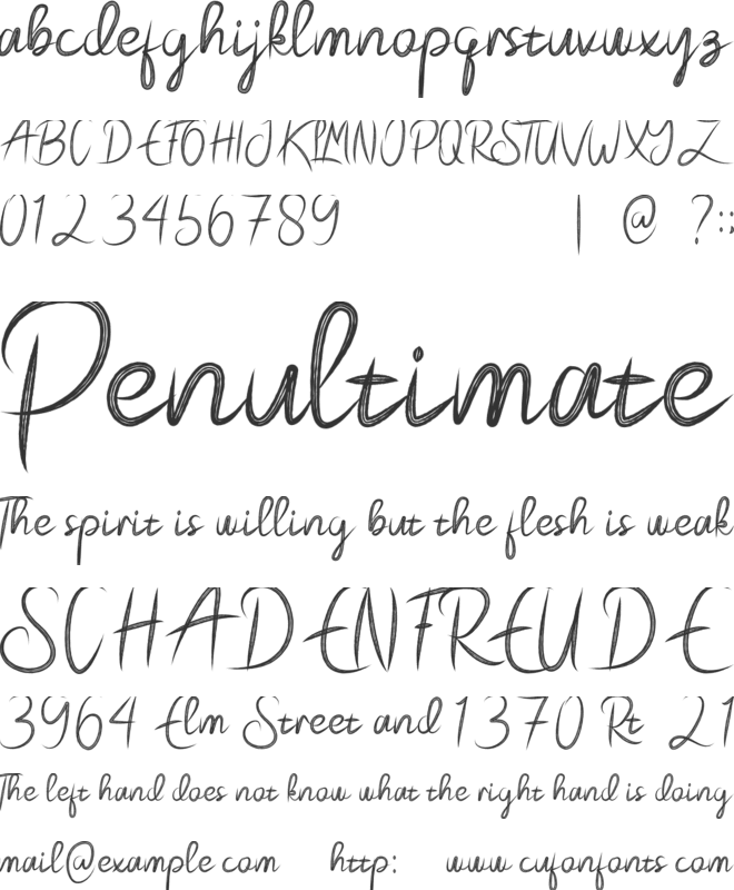 Pecattes font preview