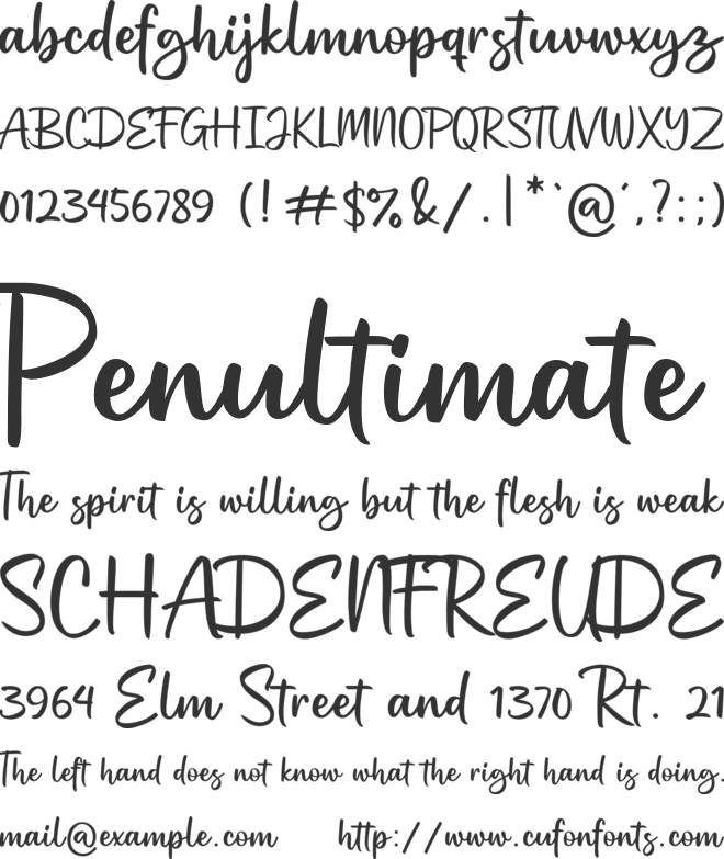 Wenistar font preview