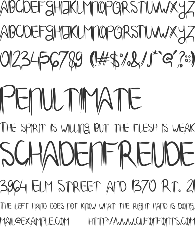 SCARY OF HORROR font preview