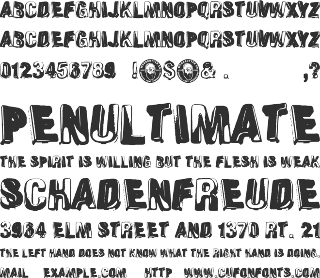 Schizoid Personality font preview